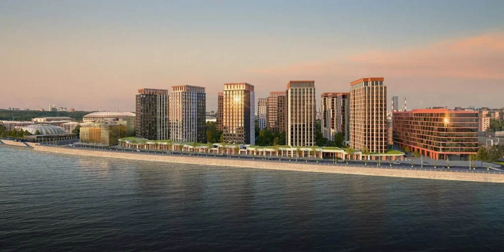 Расположение ЖК на Лужнецкой набережной в Москве